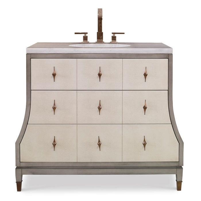 Ambella Home Collection - Tapered Sink Chest - Ash Grey / Linen - 12559-110-410