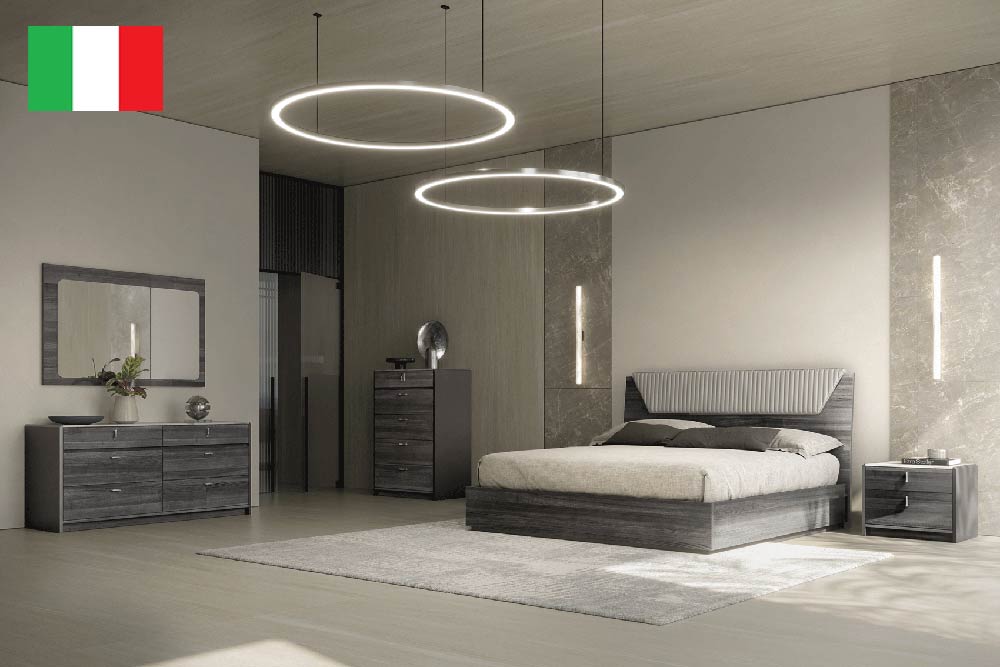 ESF Furniture - Vulcano 3 Piece Queen Bedroom Set in Luxury Grey Oak - VULCANOQSBED-3SET