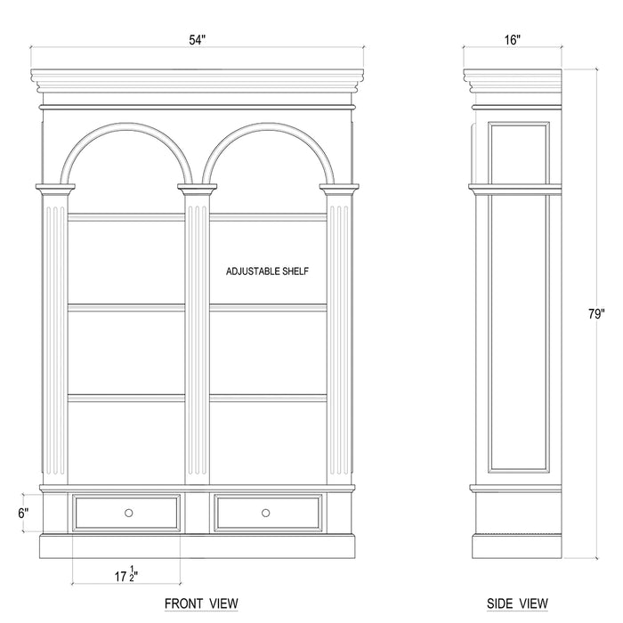 Bramble - Roosevelt Double Arch Bookcase - BR-23760CCA