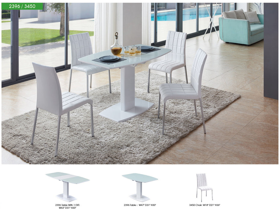 ESF Furniture - 2396 Dining Table in White - 2396DININGTABLE