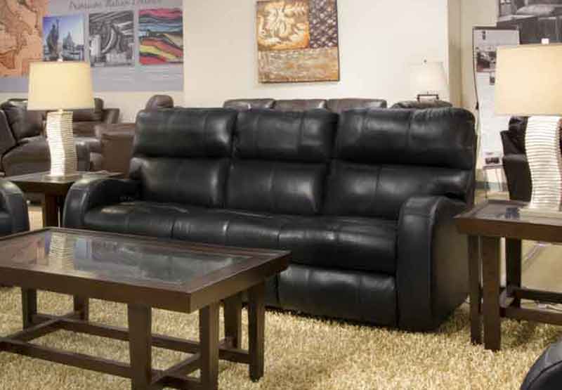 Catnapper - Angelo Power Headrest Power Lay Flat Reclining Sofa in Black - 64461-BLACK