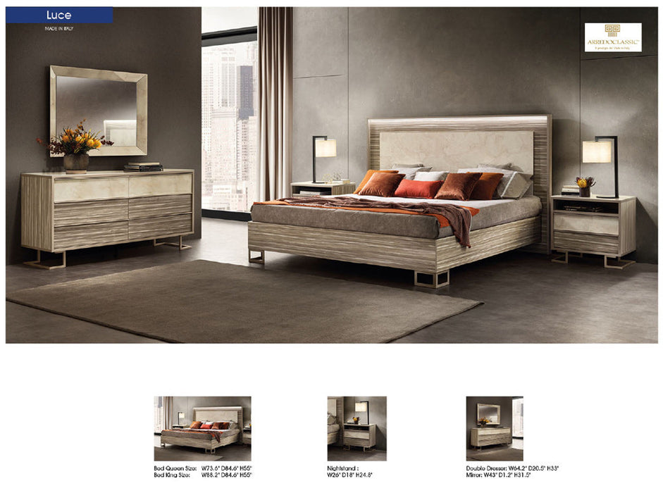 ESF Furniture - Luce 5 Piece King Size Bedroom Set w/ Light - LUCEKSBED-5SET