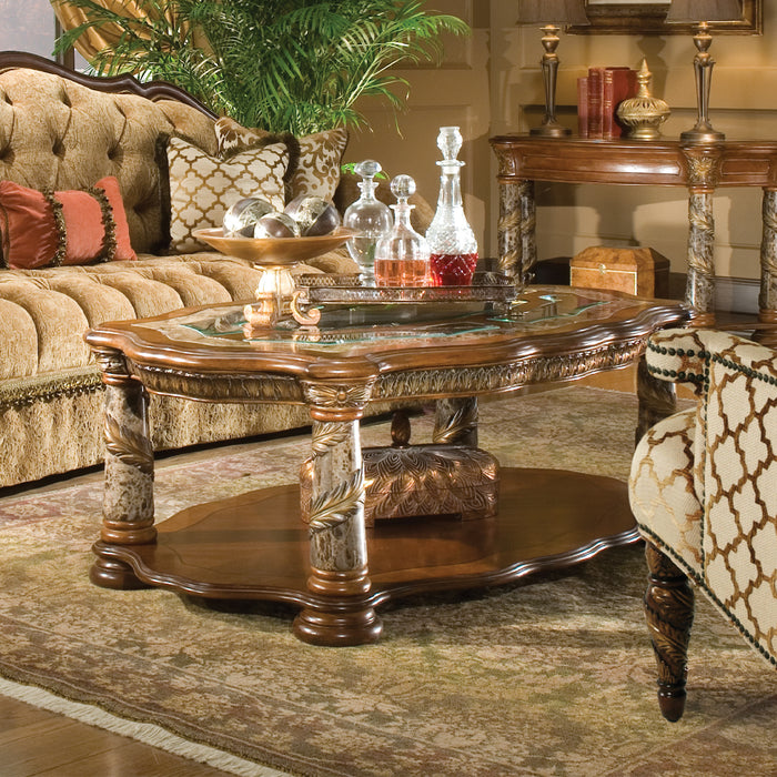 AICO Furniture - Villa Valencia"Cocktail Table in Classic Chestnut - 72201-55