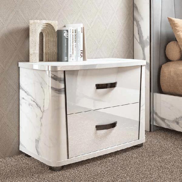 ESF Furniture - Anna 3 Piece Queen Bedroom Set in White-Grey - ANNASTATUSQS-3SET