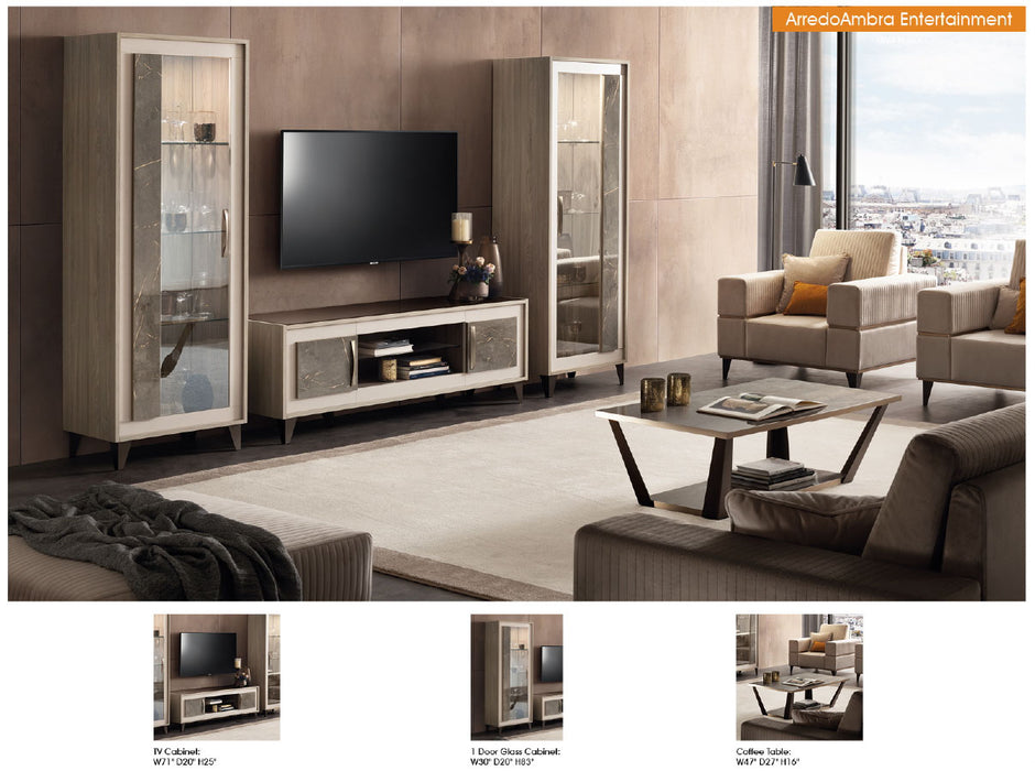 ESF Furniture - Arredoambra 1 Door Glass Cabinet - ARREDOAMBRA1DOORCABI