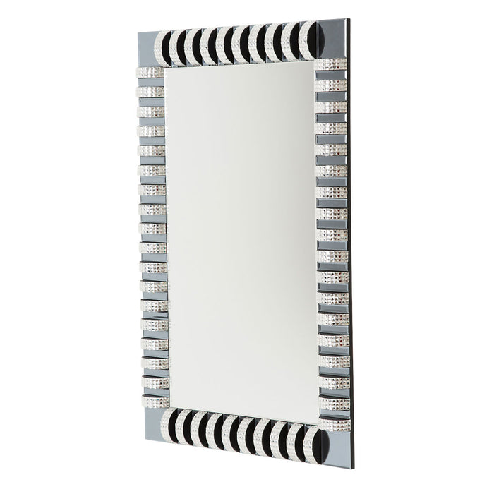 AICO Furniture - Montreal"Rect. Wall Mirror with crystal and glass" - FS-MNTRL-8981