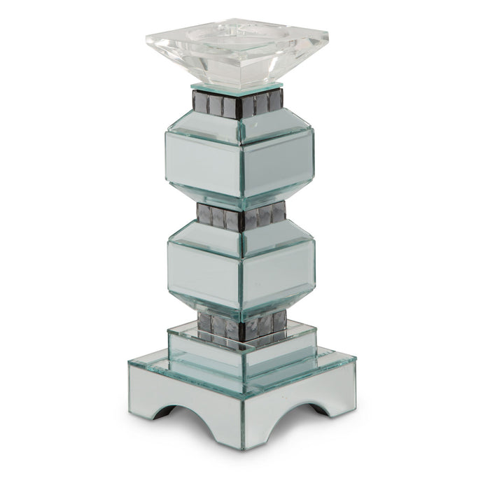 AICO Furniture - Montreal"2-Tier Mirrored Candle Holder w/Crystals,-Pack/2" - FS-MNTRL154-PK2