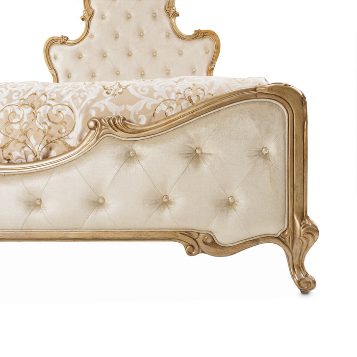 AICO Furniture - Platine de Royale"Cal King Panel Bed in Antique Platinum - N09000CKPL3-101
