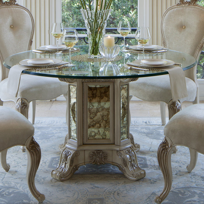 AICO Furniture - Platine de Royale Round Dining Table in Champagne - N09001RNDGL54-201