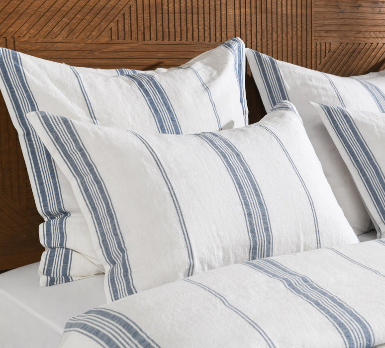 Classic Home Furniture - Jayson Blue Stripe Linen Cashmere 3pc Queen Set - BEDD339Q