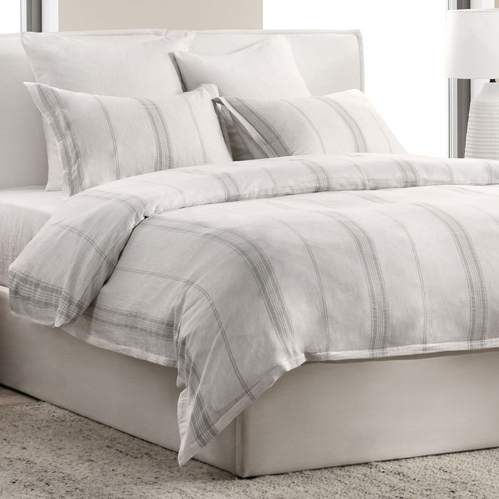Classic Home Furniture - Jayson Gray Stripe Linen Cashmere 3pc Queen Set - BEDD350Q