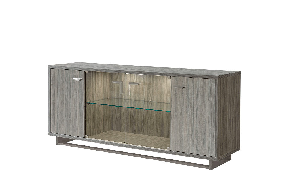ESF Furniture - Volare 4 Door Buffet with Mirror in Grey - VOLAREBUFFETGREY-MIRROR