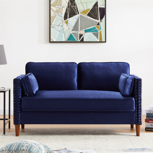 GFD Home - 2 Pieces Living Room Set in Blue - W308S00005