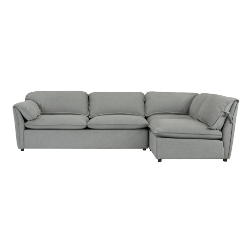 GFD Home - Soft and comfortable L-shaped Sectional sofa right hand facing in Grey - W223S00921