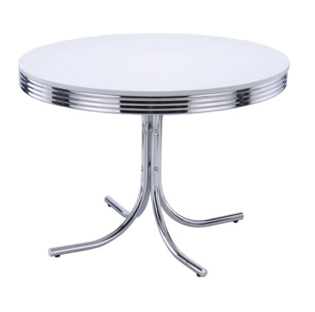Coaster Furniture - Retro Chrome Round Retro Dining Table - 2388