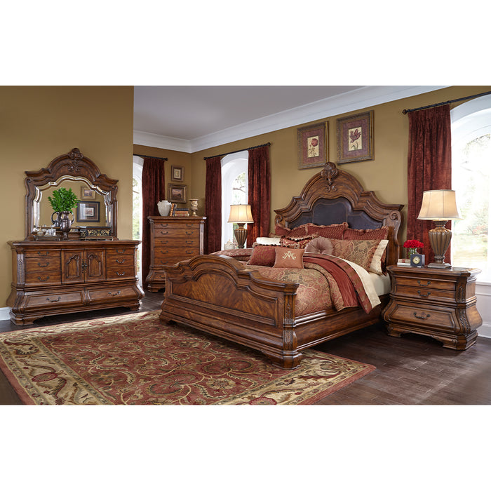 AICO Furniture - Tuscano Melange Queen Mansion Bed - 34000MQN3-34