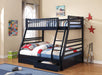 Coaster Furniture - Cooper Bunk Bed Series Navy Blue Bunk Bed - 460181 