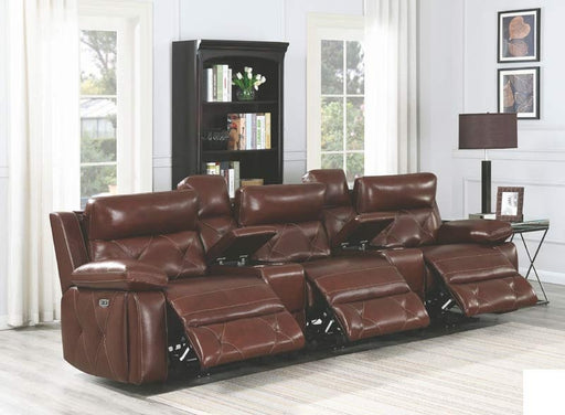 Coaster Furniture - Chester Chocolate Power Reclining Home Theater With Power Headrest - 603441PPT