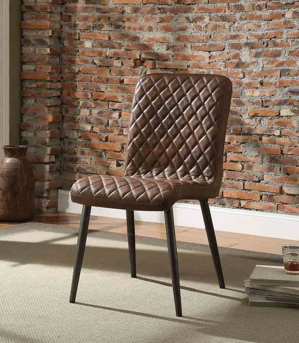 Acme Furniture - Millerton Vintage Chocolate TGL & Antique Black Side Chair (Set-2) - 70423