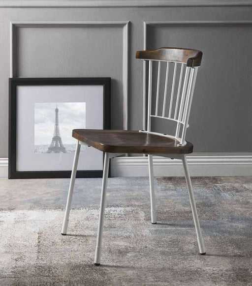Acme Furniture - Orien White & Brown Oak Side Chair (Set-2) - 71797
