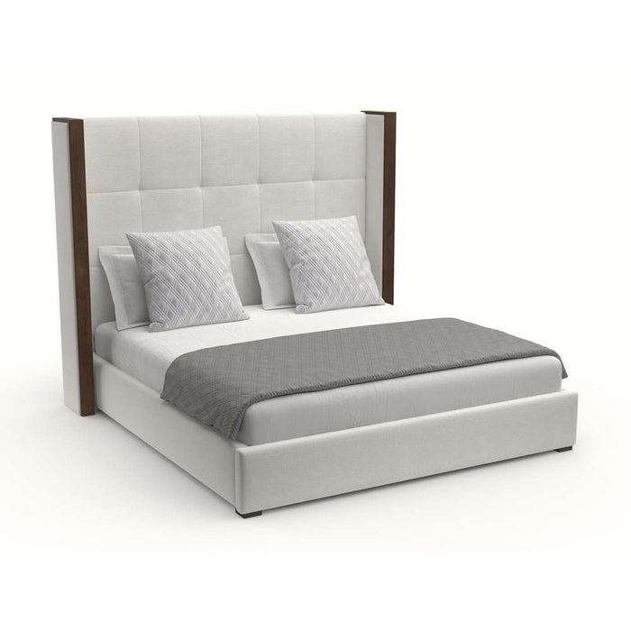 Nativa Interiors -  Irenne Button Tufted Upholstered Medium King Off White Bed - BED-IRENNE-BTN-MID-KN-PF-WHITE