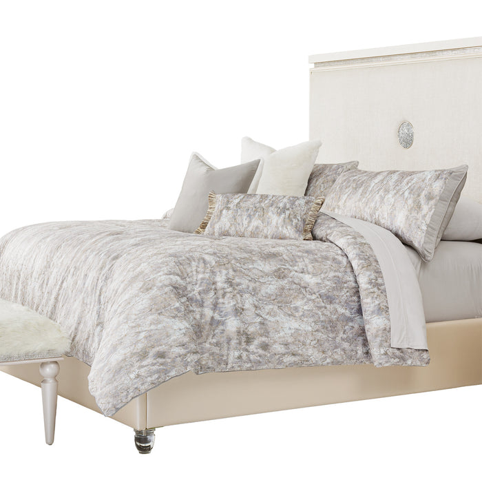 AICO Furniture - Odessa 6 Piece Queen Comforter Set"Mist - BCS-QS06-ODESSA-MST
