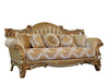 European Furniture - Alexsandra Luxury Sofa in Golden Brown with Antique Silver - 43553-S