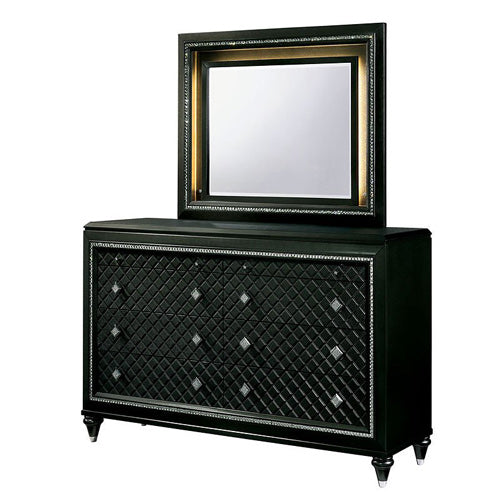 Furniture of America - Demetria Dresser with Mirror in Metallic Gray - CM7584DR-DM