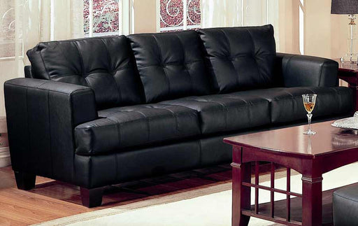 Coaster Furniture - Samuel Collection Black Leather Sofa - 501681
