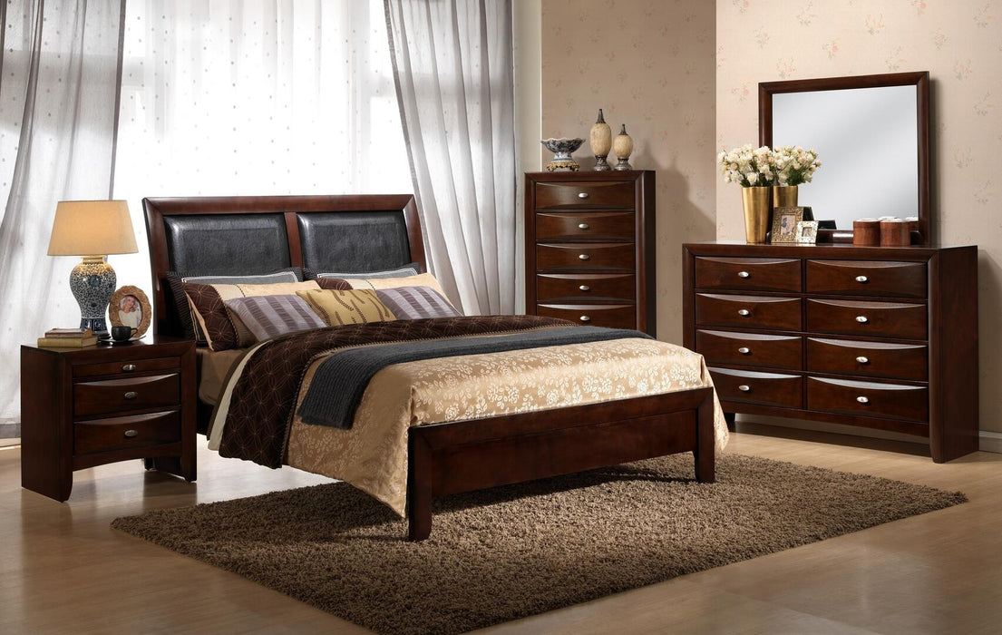 Myco Furniture - Emily Twin Size Bed in Merlot - EM1550-T