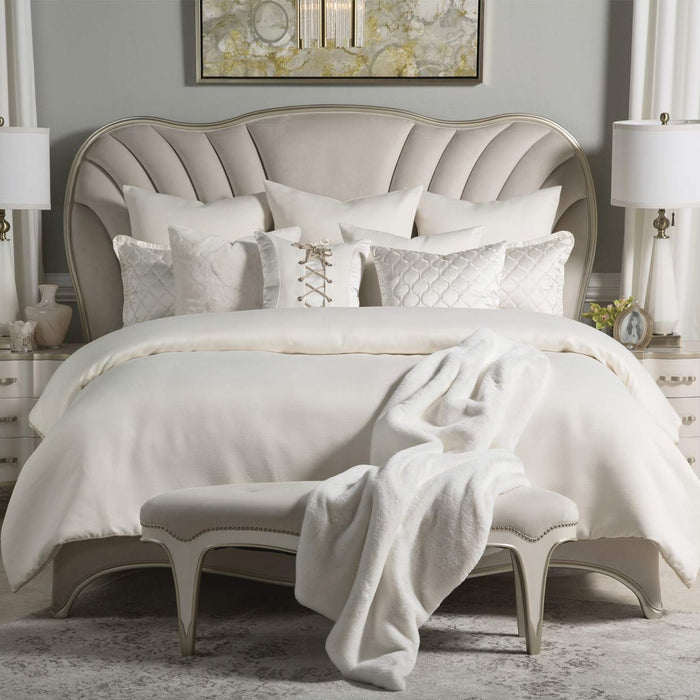 AICO Furniture - Hailey 10pc King Comforter Set Ivory - BCS-KS10-HALEY-IVY