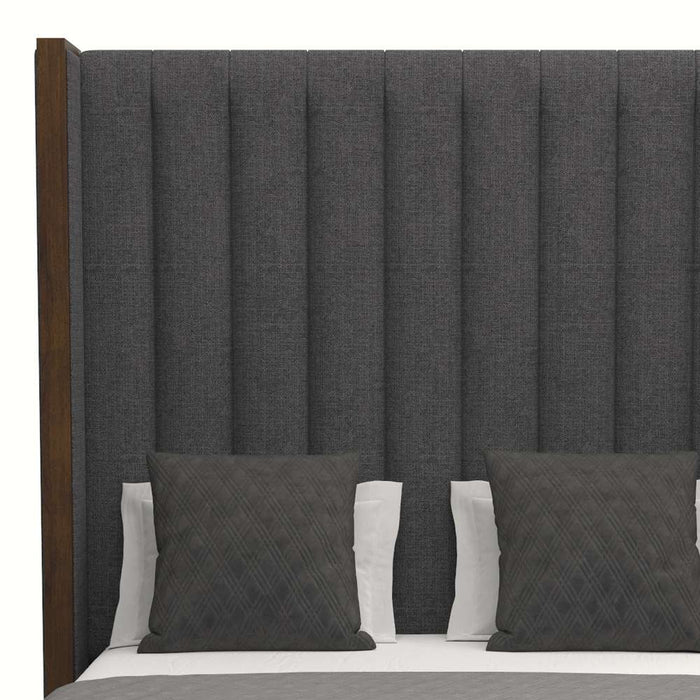 Nativa Interiors -  Irenne Vertical Channel Tufted Upholstered High Queen Grey Bed - BED-IRENNE-VC-HI-QN-PF-GREY
