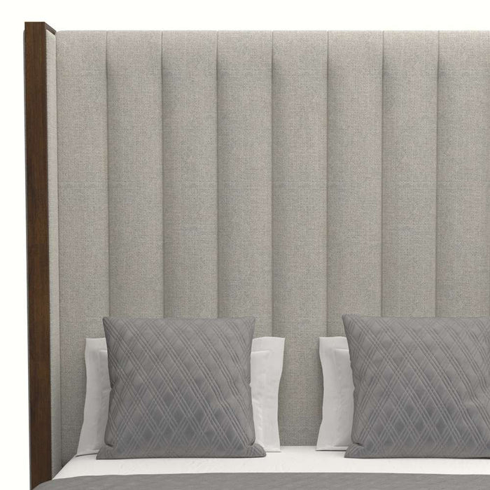 Nativa Interiors -  Irenne Vertical Channel Tufted Upholstered High Queen Grey Bed - BED-IRENNE-VC-HI-QN-PF-GREY