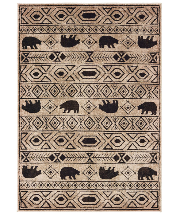 Oriental Weavers - Woodlands Ivory/ Black Area Rug - 9651A