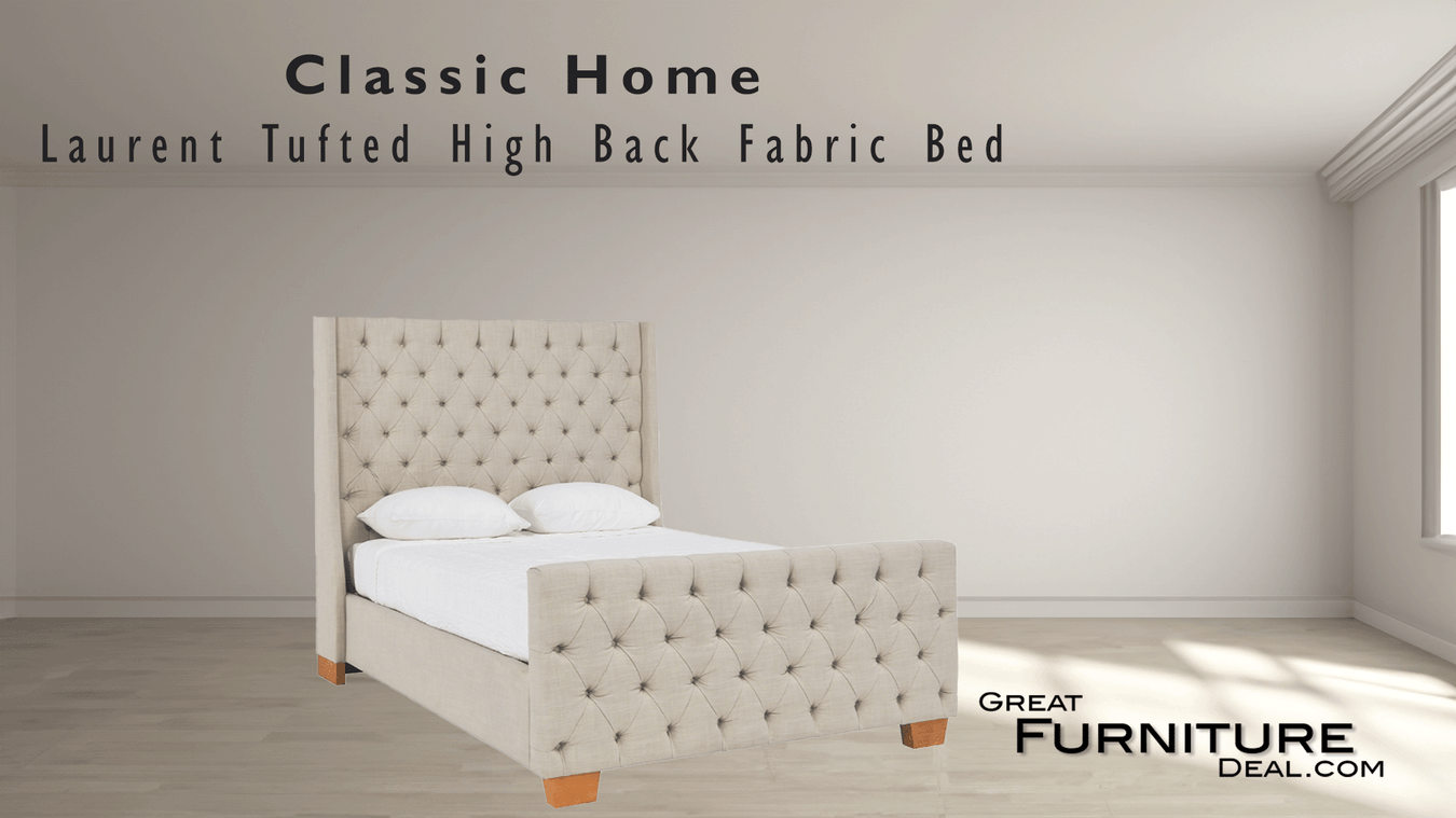 Laurent Tufted High Back Fabric Bed