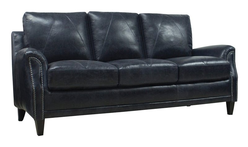 Mariano Italian Leather Furniture - Anya Sofa, Chair and Ottoman Set in Midnight Blue - ANYA-SCO - GreatFurnitureDeal