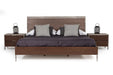 VIG Furniture - Nova Domus Conner Modern Dark Walnut & Faux Concrete Queen Bed - VGAN-CONNER-BED-DK-Q - GreatFurnitureDeal