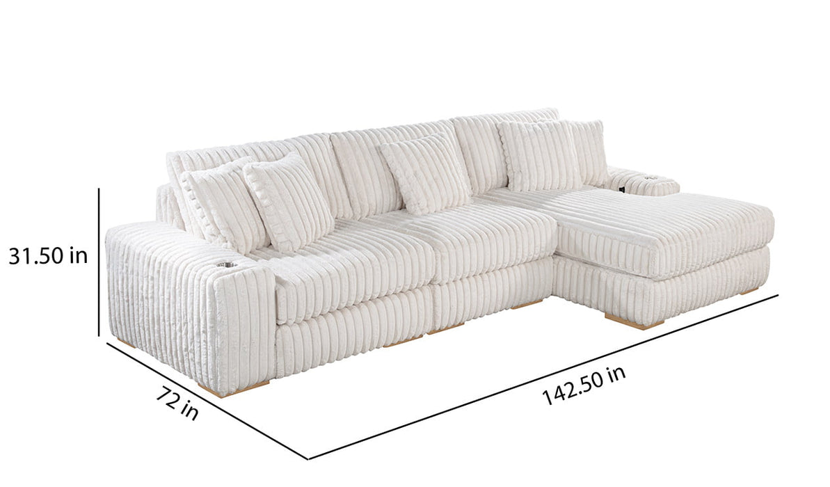 Mariano Furniture - S103 - Reversible Sectional in Beige - BQ-S103 - GreatFurnitureDeal