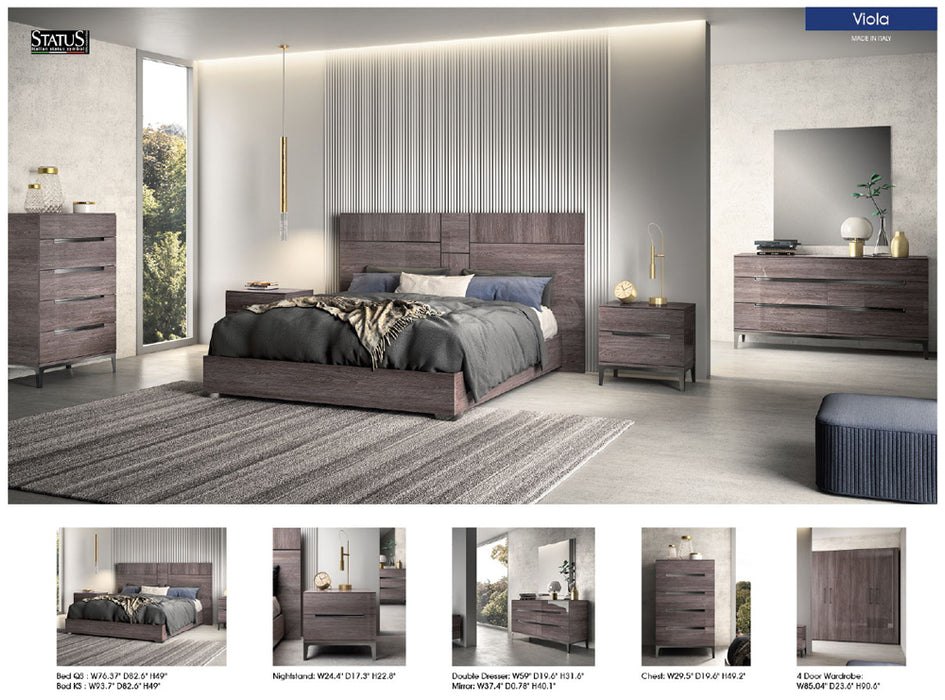 ESF Furniture - Viola Queen Size Bed in Purple Elm - VIOLAQS - GreatFurnitureDeal