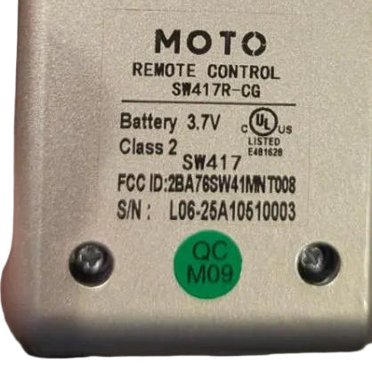 Moto Replacement Remote SW417 With Memory Functions- SW417R-CG - GreatFurnitureDeal