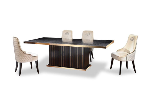VIG Furniture - A&X Talin Modern Black Crocodile & Rosegold Dining Table - VGUNCC842-240 - GreatFurnitureDeal