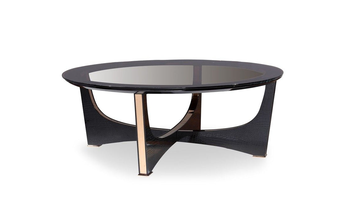 VIG Furniture - A&X Talin Modern Black Crocodile & Rosegold Coffee Table - VGUNCK813-120 - GreatFurnitureDeal