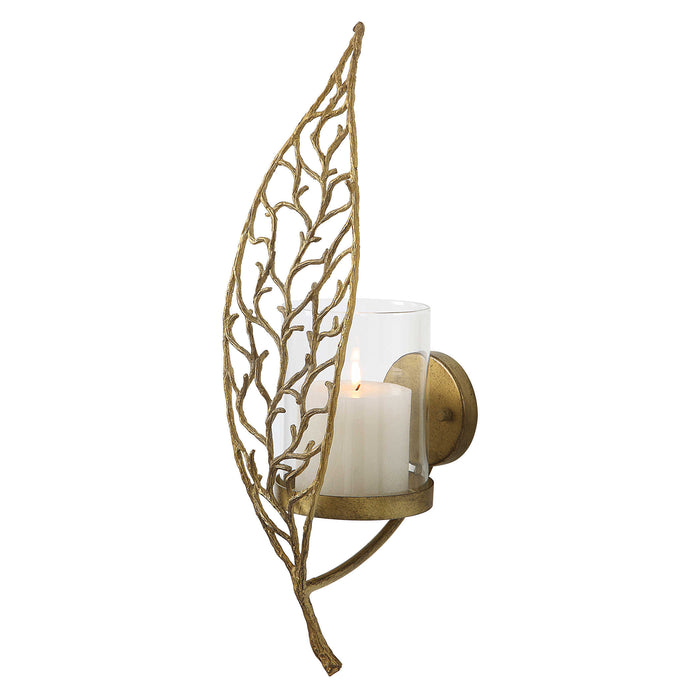 Uttermost - Woodland Treasure Gold Candle Sconce - 04334 - GreatFurnitureDeal