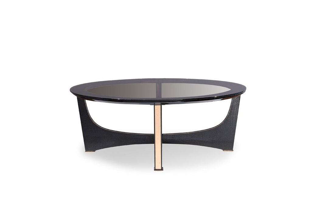 VIG Furniture - A&X Talin Modern Black Crocodile & Rosegold Coffee Table - VGUNCK813-120