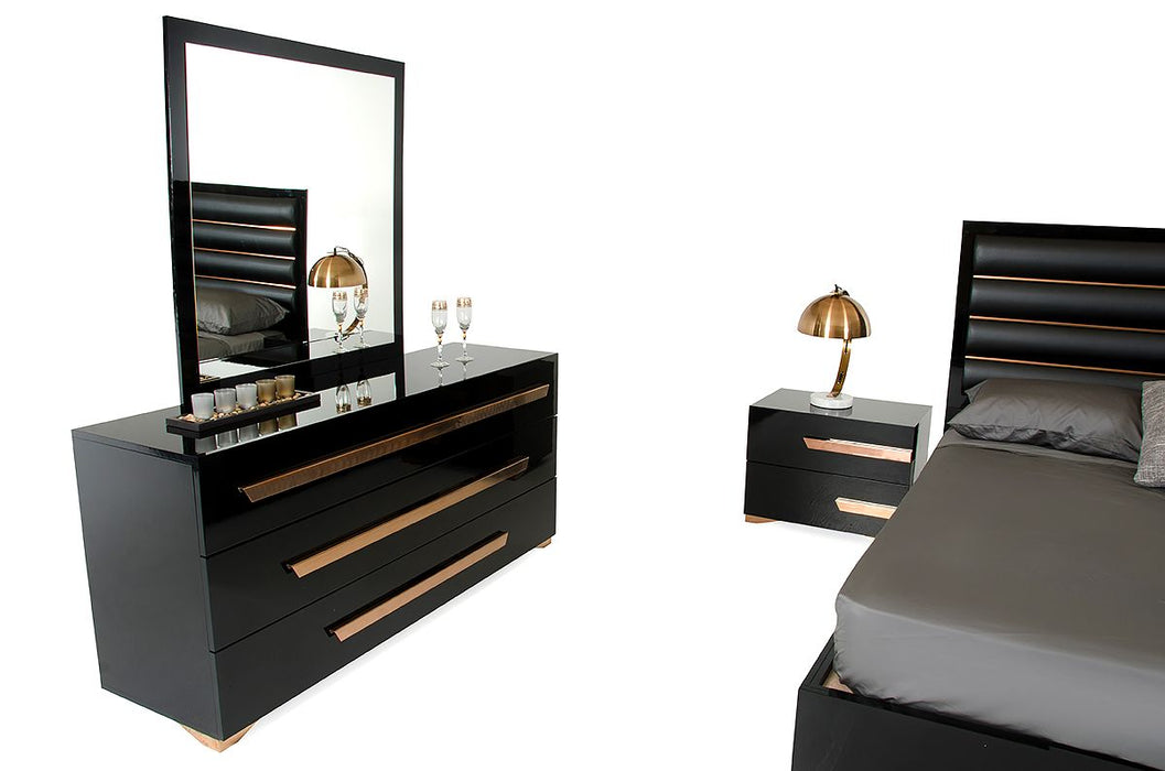 VIG Furniture - Nova Domus Romeo Italian Modern Black & Rosegold Mirror - VGACROMEO-MIR