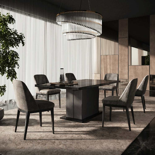 ESF Furniture - Aris 9 Piece Dining Room Set in Onyx - ARISTABLE-9SET - GreatFurnitureDeal