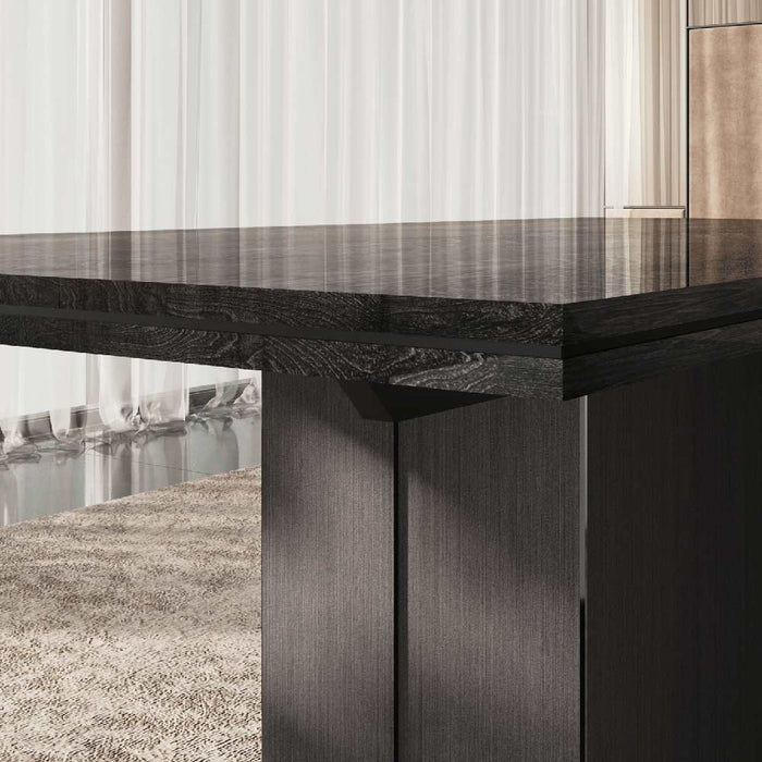 ESF Furniture - Aris Dining table w/17.7" Extension in Onyx - ARISTABLE