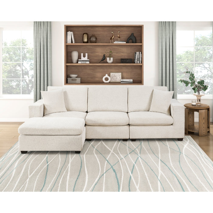 Homelegance - Serenity 4 Piece Modular Sectional with Ottoman in Beige - 8310NBE*4AC2C1AOT - GreatFurnitureDeal
