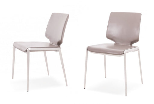 VIG Furniture - Modrest Eileen Modern Dark Grey Eco-Leather Dining Chair (Set of 2) - VGHR3637-DKGRY-DC - GreatFurnitureDeal