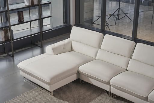 American Eagle Furniture - EK-L030 Light Gray Italian Leather Sectional - Right Sitting - EK-L030R-W - GreatFurnitureDeal